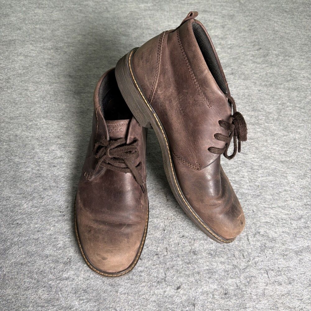 ECCO Turn GTX Gore-Tex Lace-Up Brown Chukka Boots Size 45